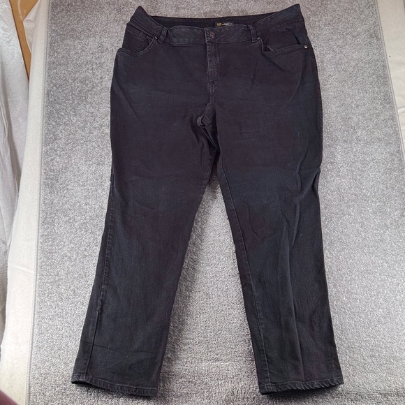 Lee Denim - Lee Black Jeans Relaxed Fit Straight Leg Mid Rise Pants Womens 18W 18